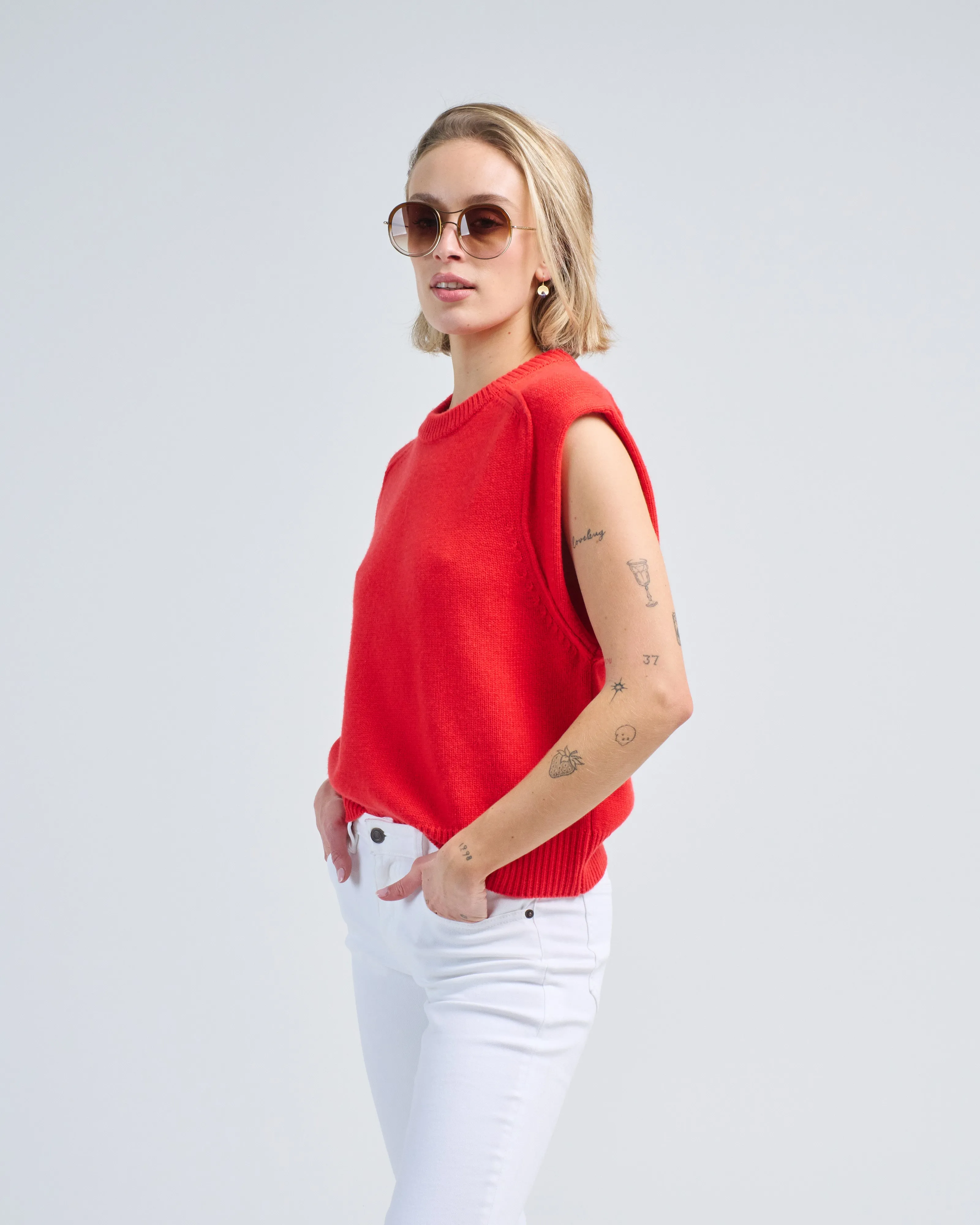 sleeveless boxy top