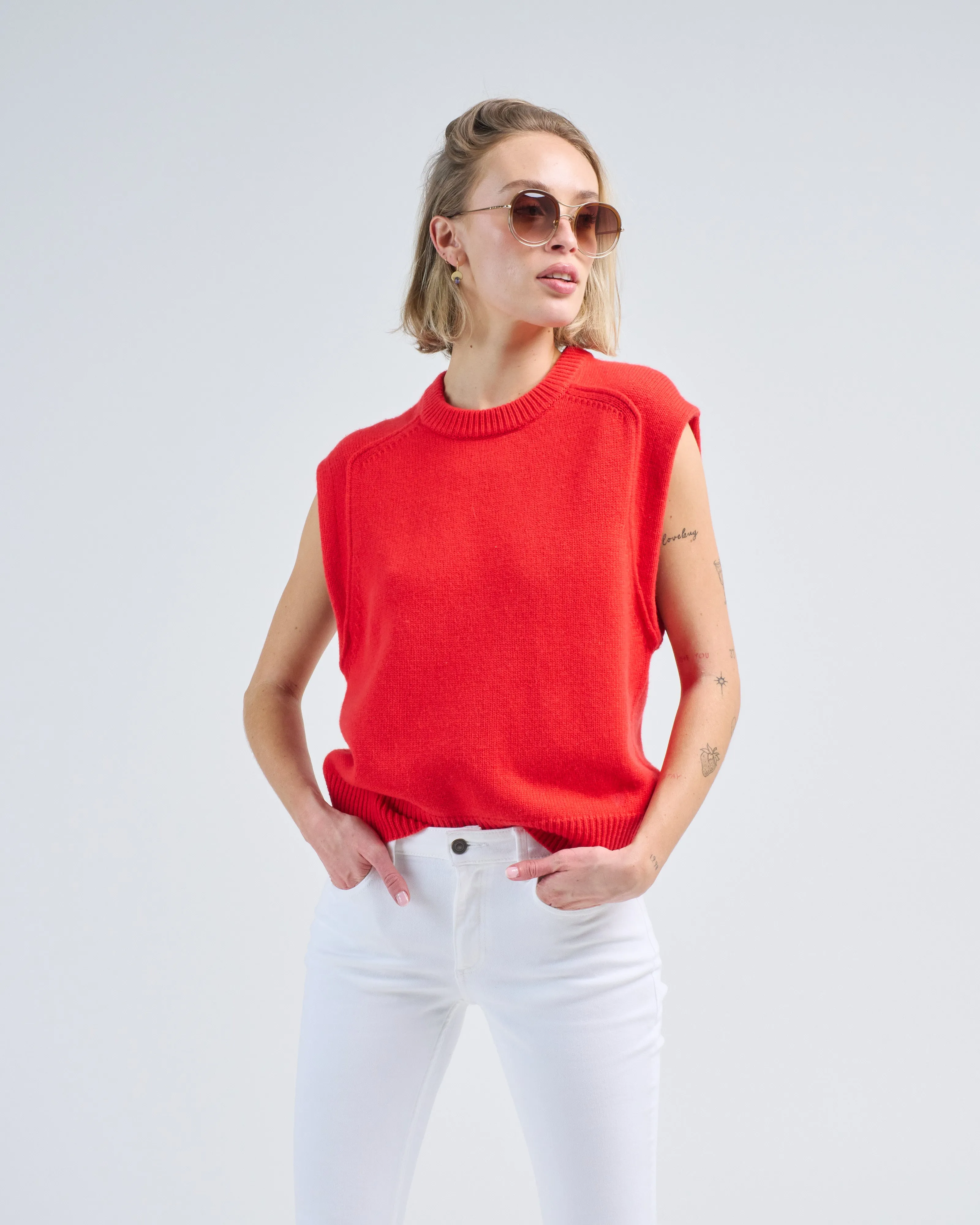 sleeveless boxy top