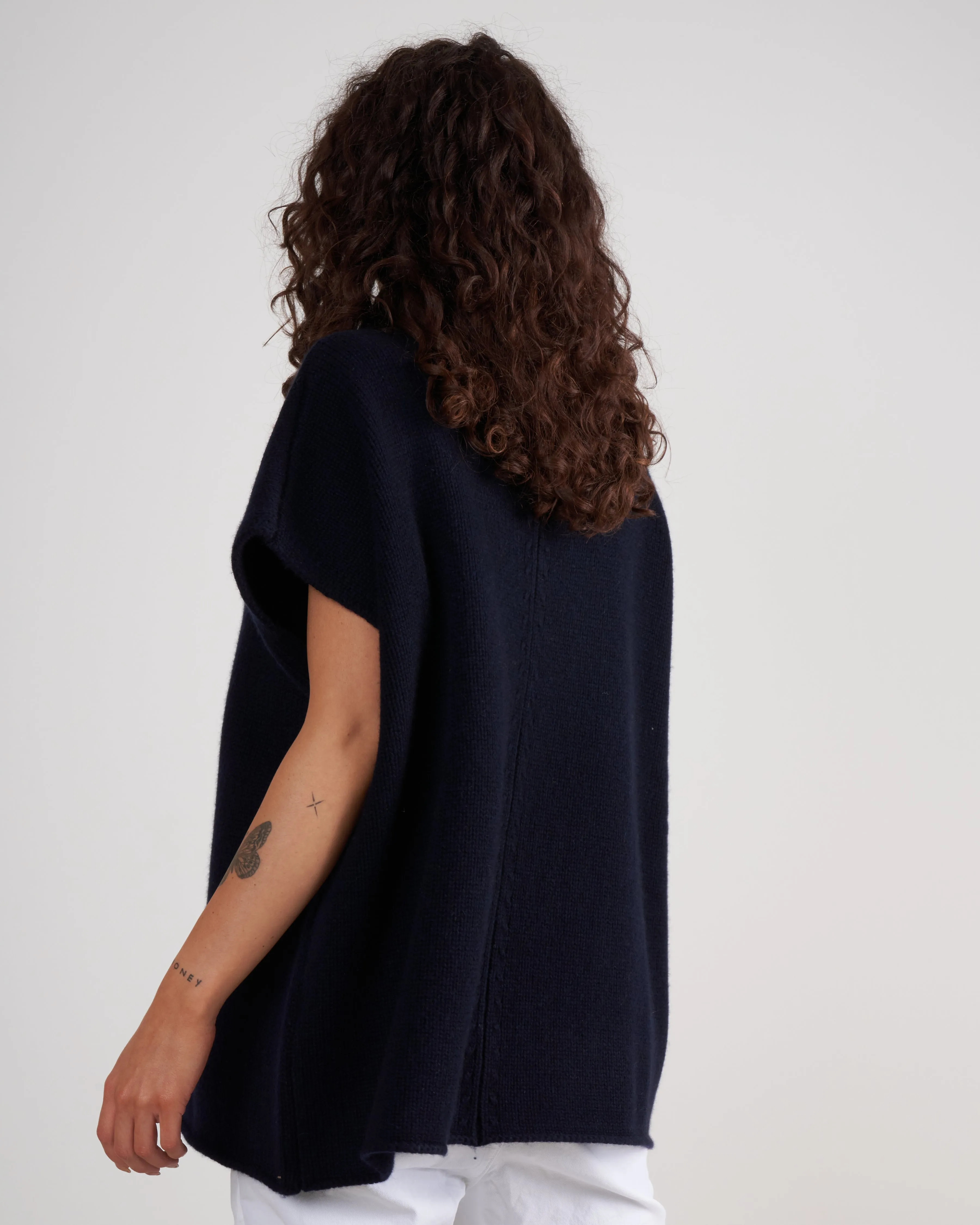sleeveless mockneck tunic - deep night cc7-14