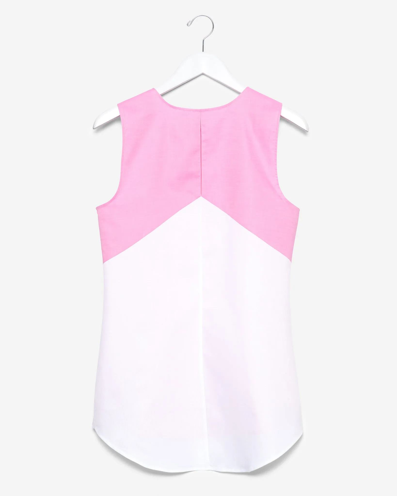 Sleeveless - Pink and White Colorblock