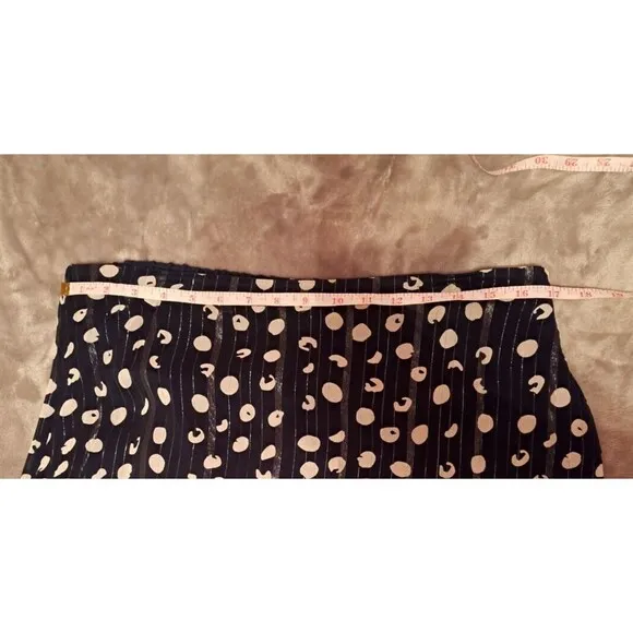 Soft Surroundings Boho Polka Dot Tiered Ruffle Blue Maxi Skirt with Slit Size L