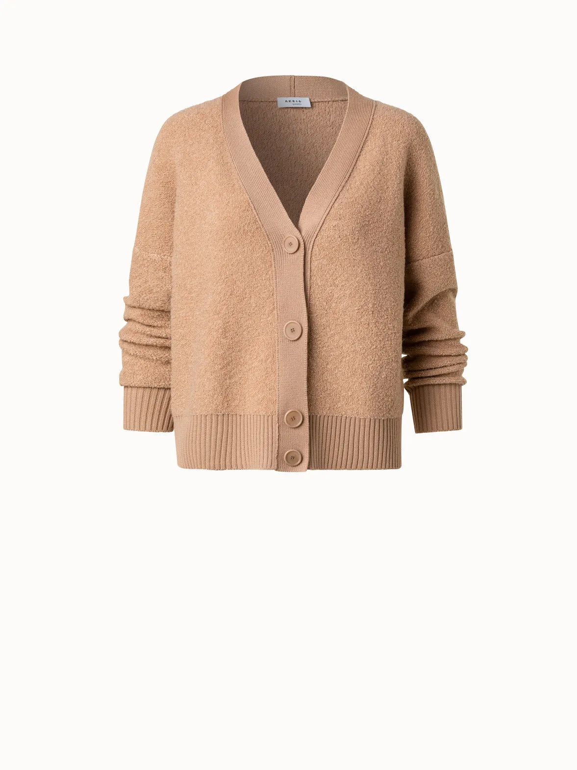 Soft Wool Bouclé Knit Cardigan