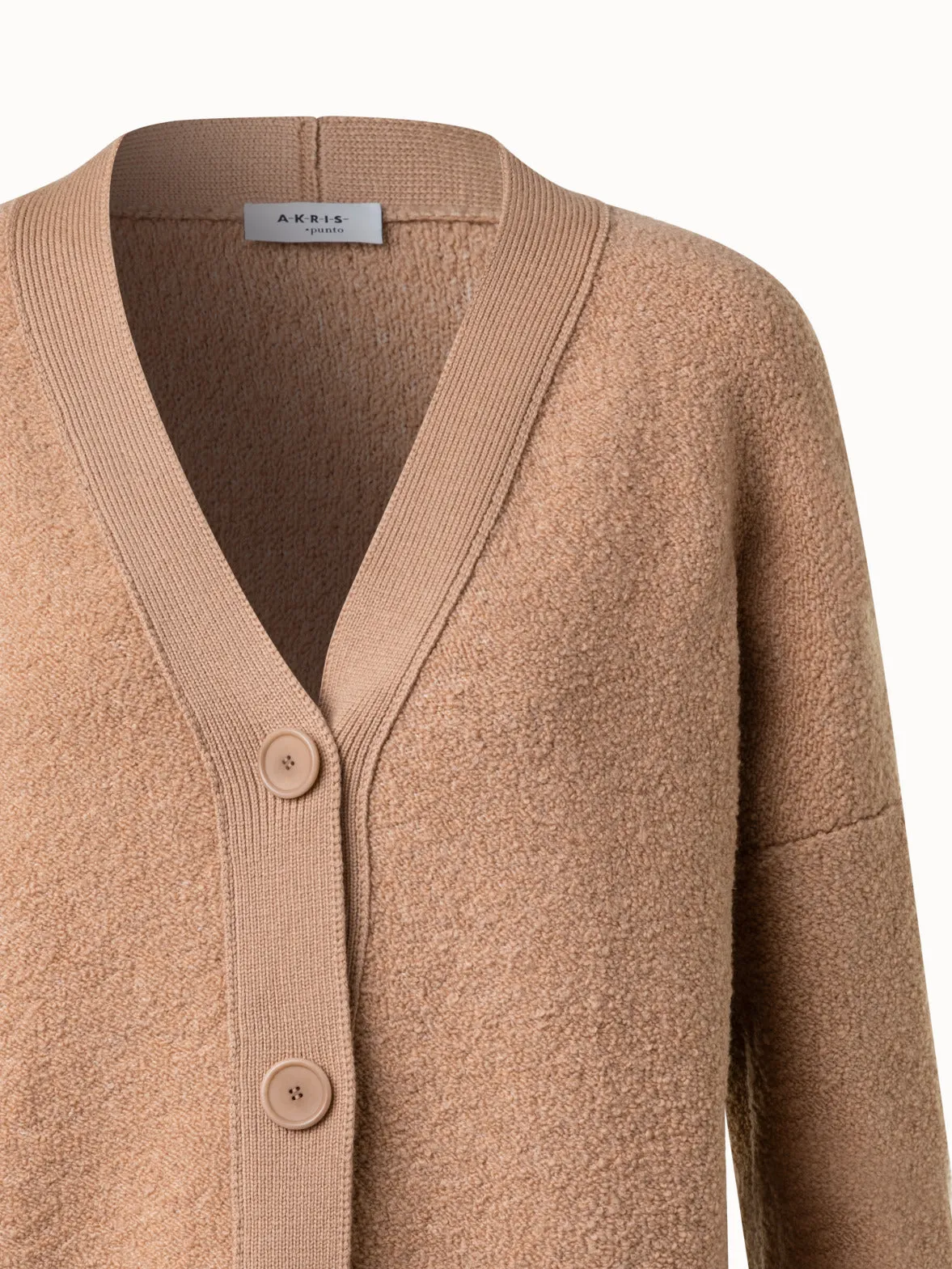 Soft Wool Bouclé Knit Cardigan