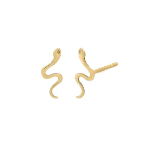 Solid Serpent Stud Earring 14K