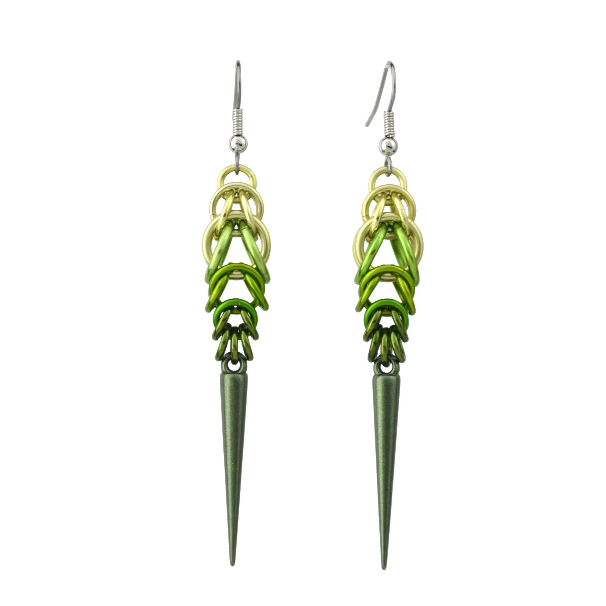 Spike Earrings - Olive Ombre