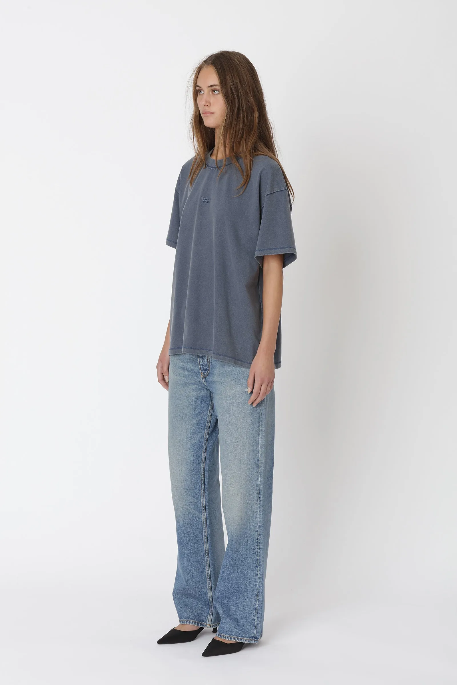 Staff Boxy Tee - Washed Dark Denim