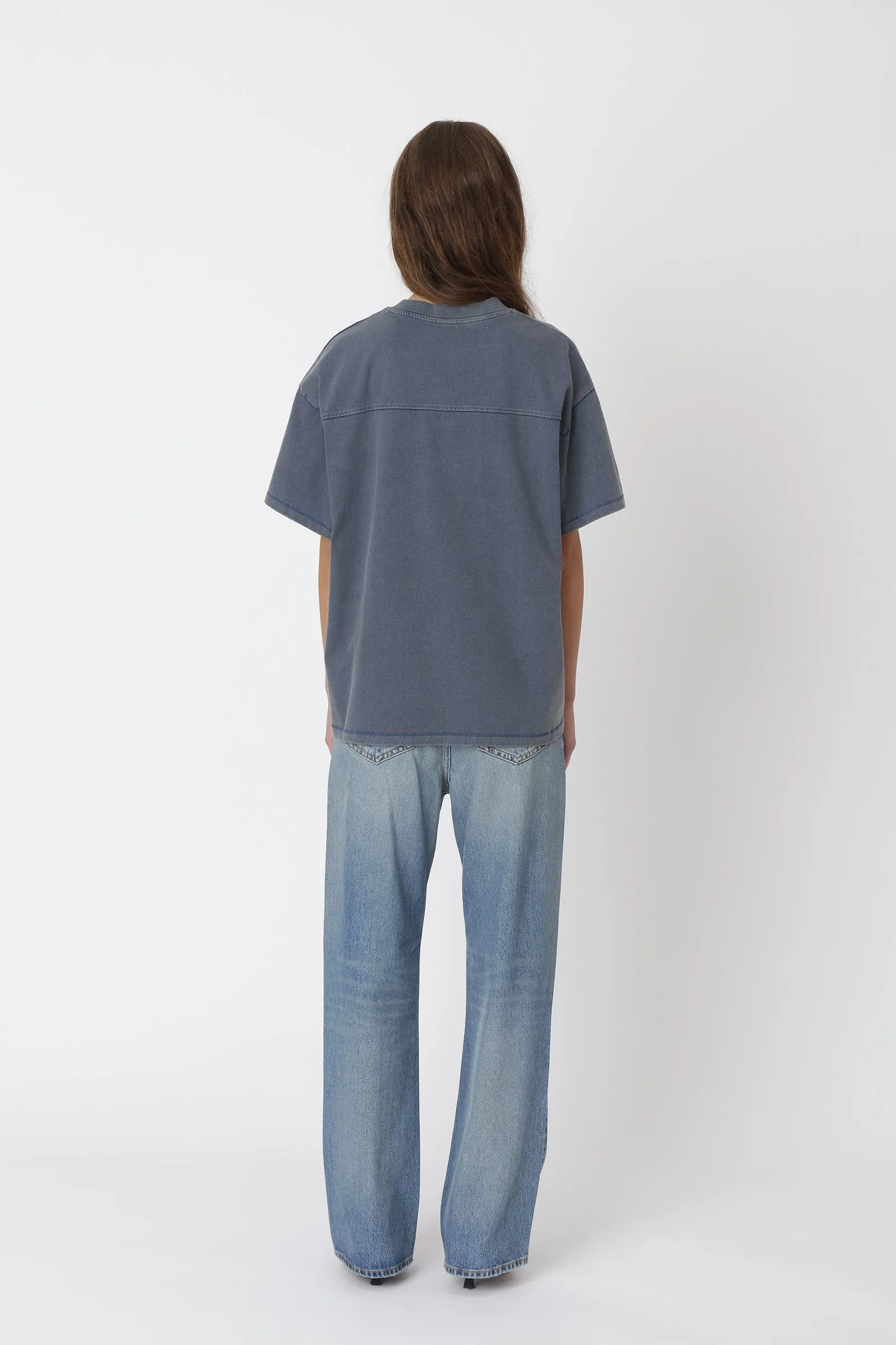 Staff Boxy Tee - Washed Dark Denim