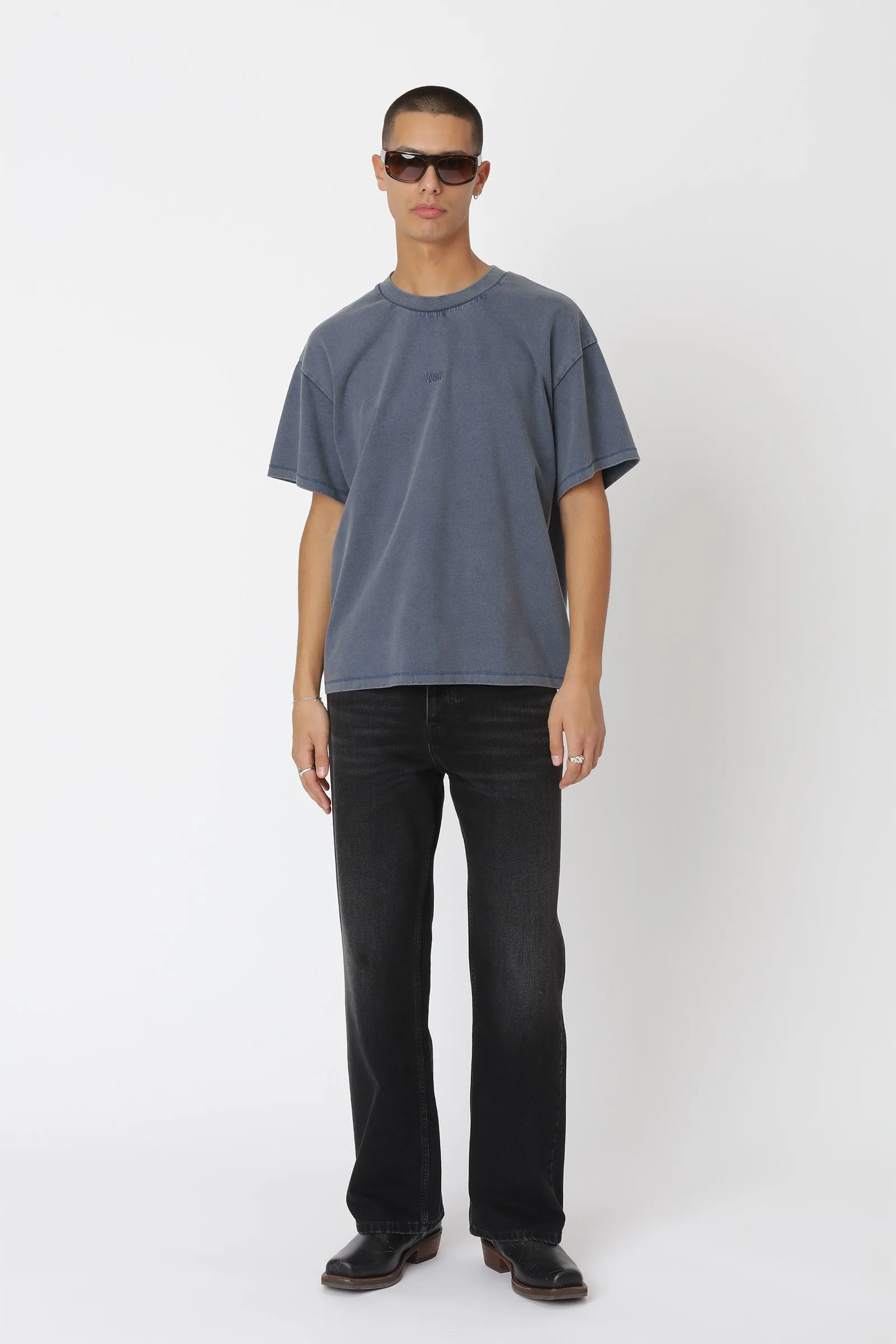 Staff Boxy Tee - Washed Dark Denim