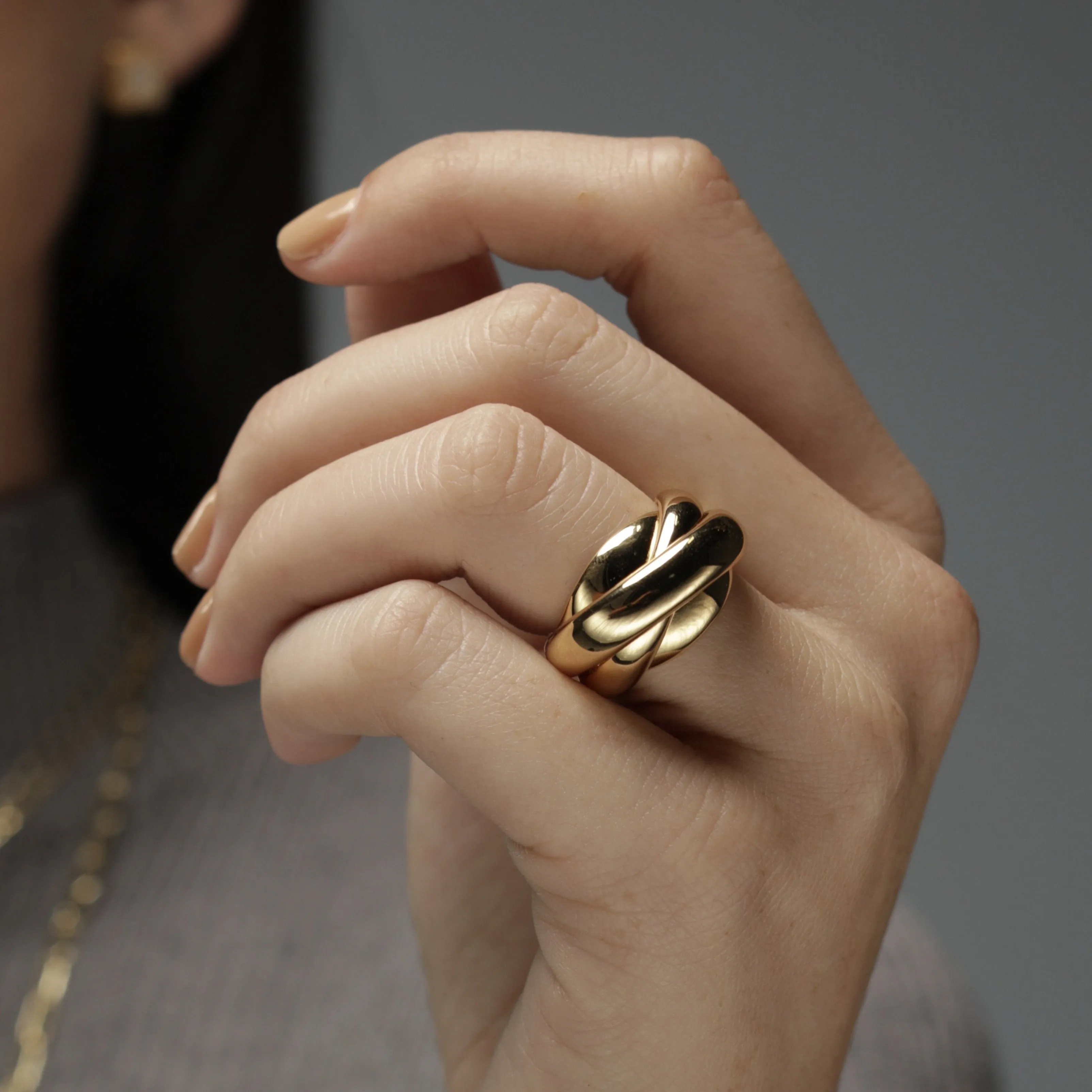 Sterling Silver Swirl Ring - Gold or Silver