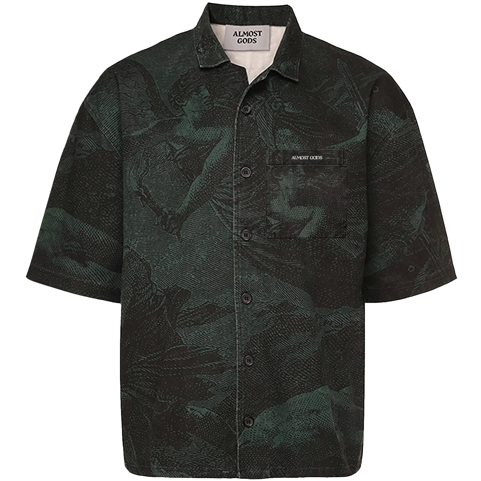 STONEWASHED "PROVIDENCE" SHIRT (GREEN)