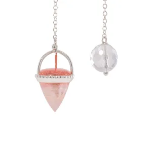 Strawberry Quartz 21.73 Carat Sterling Silver Hand Crafted Crystal Pendulum