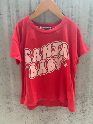 Suburban Riot Kid Boxy Crop Santa Baby Tee Red