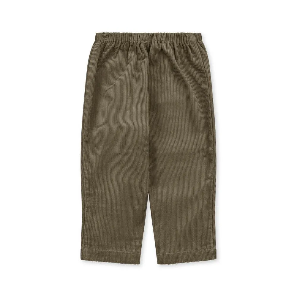 Sully Cotton Corduroy Straight Cut Pull-On Chinos (Olive Green)