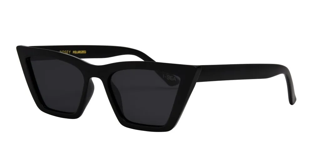 SUNGLASSES-ROSEY BLACK / SMOKE POLARIZED LENS