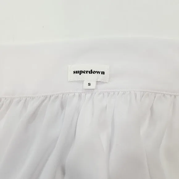 Superdown x Jetset Christina Catalina Sheer Maxi Skirt in White Small
