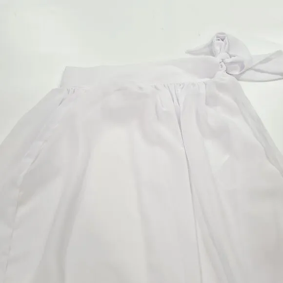 Superdown x Jetset Christina Catalina Sheer Maxi Skirt in White Small