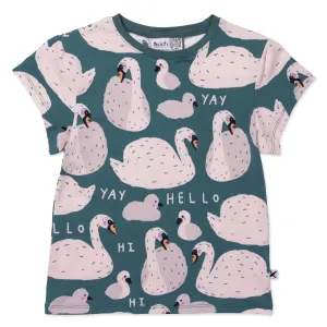 Swan Lake Tee- Dark Green