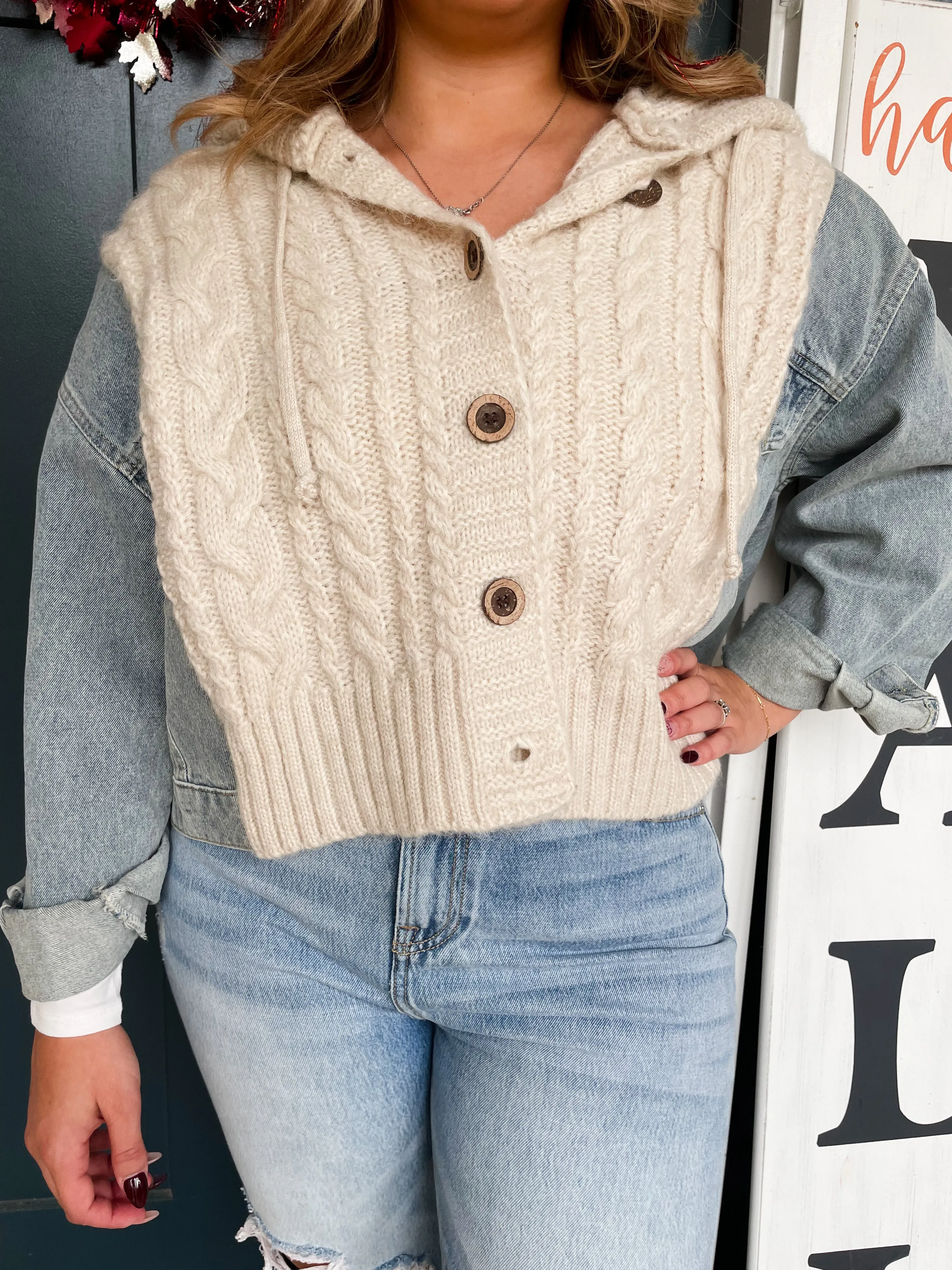 Sweet Surprise Knit Denim Jacket