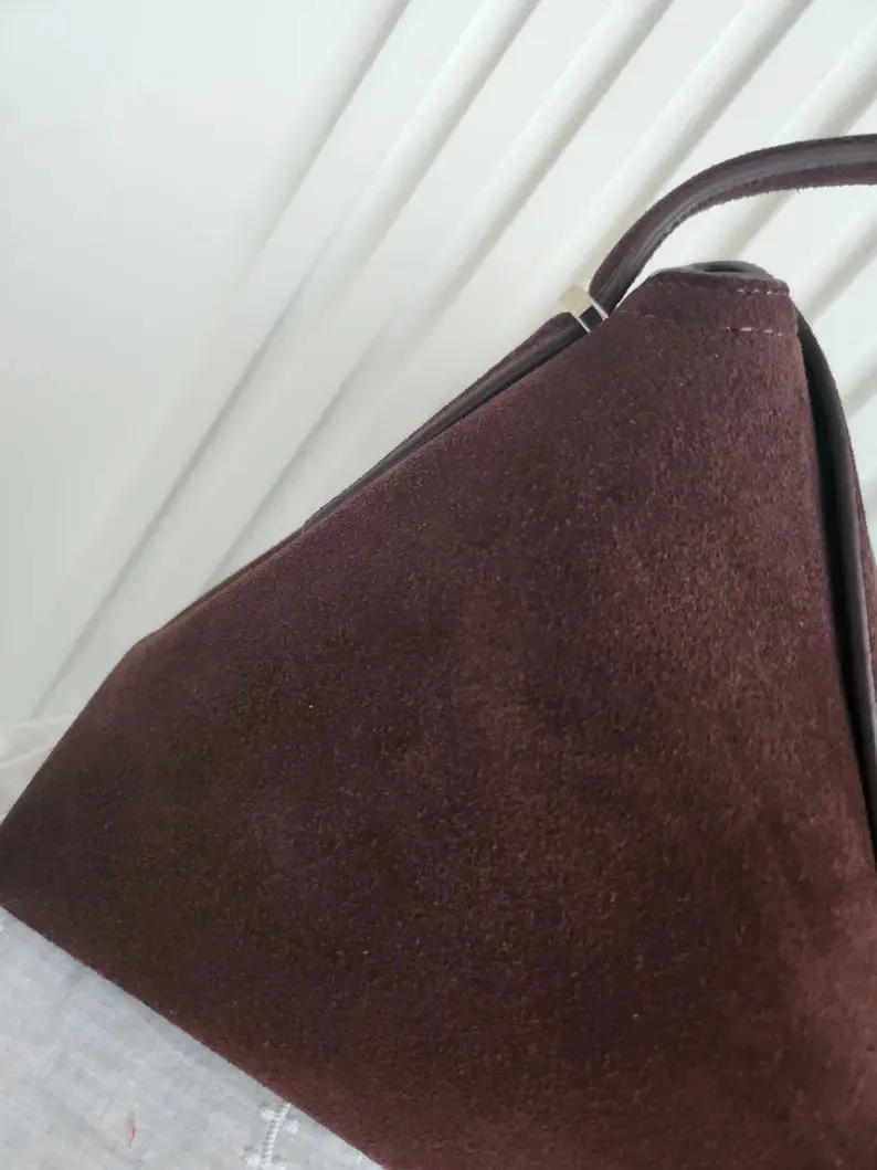 T-Lock Suede shoulder bag
