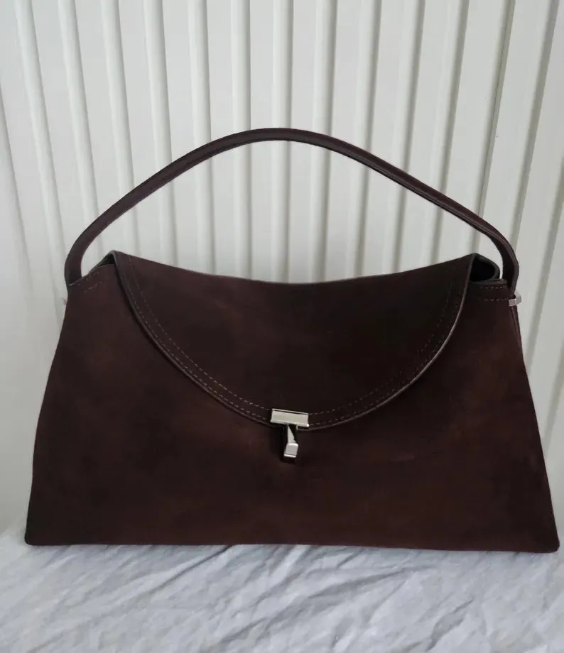 T-Lock Suede shoulder bag