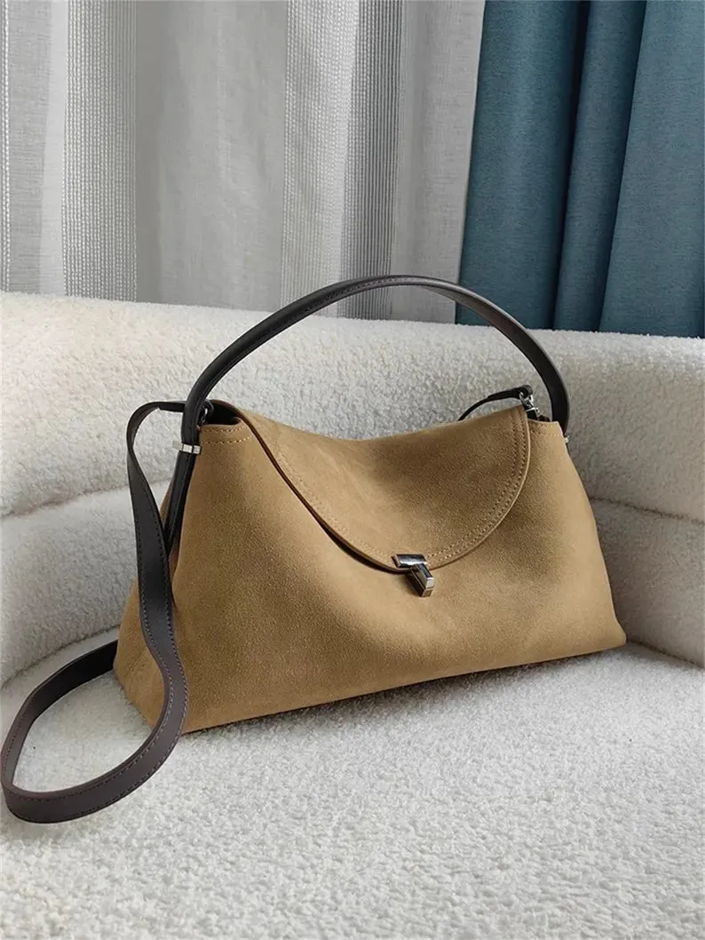 T-Lock Suede shoulder bag