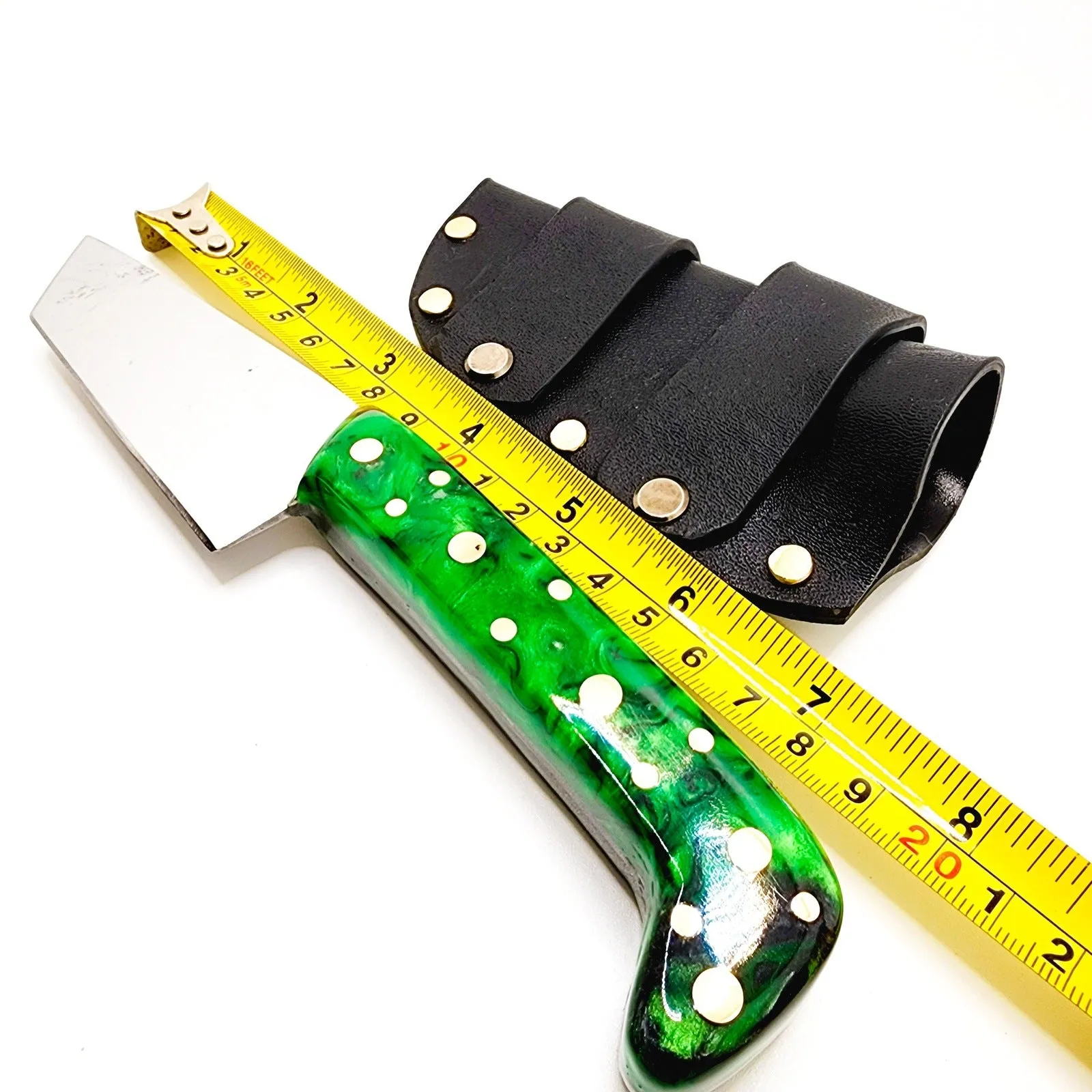 Tanto Zombie Knife Green Black Marbled Handle Made In USA
