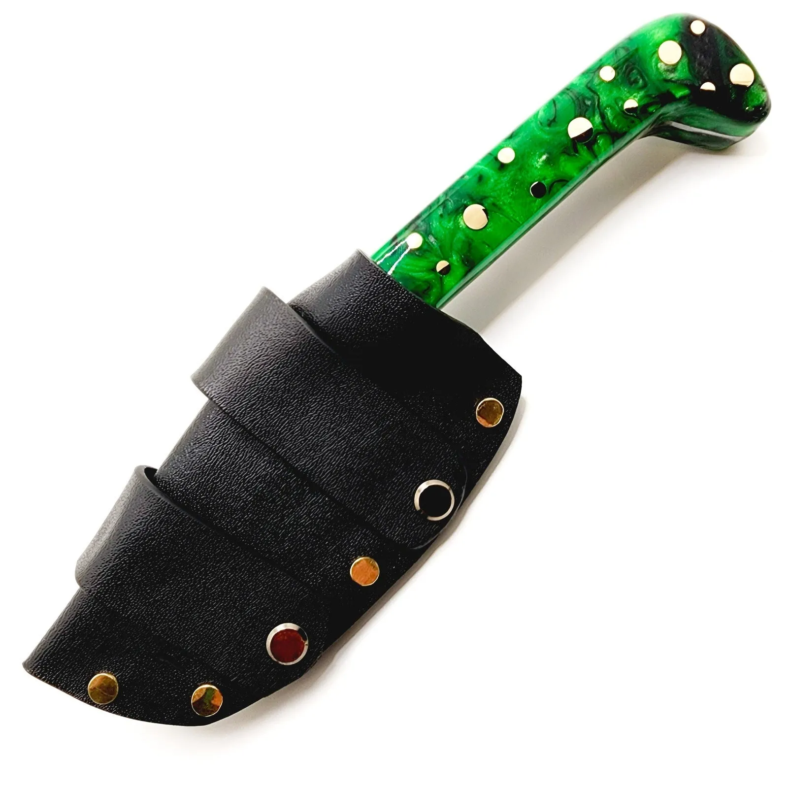 Tanto Zombie Knife Green Black Marbled Handle Made In USA