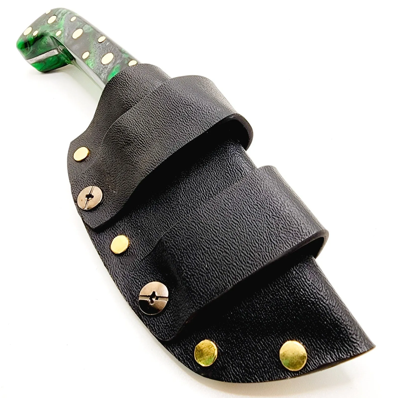 Tanto Zombie Knife Green Black Marbled Handle Made In USA