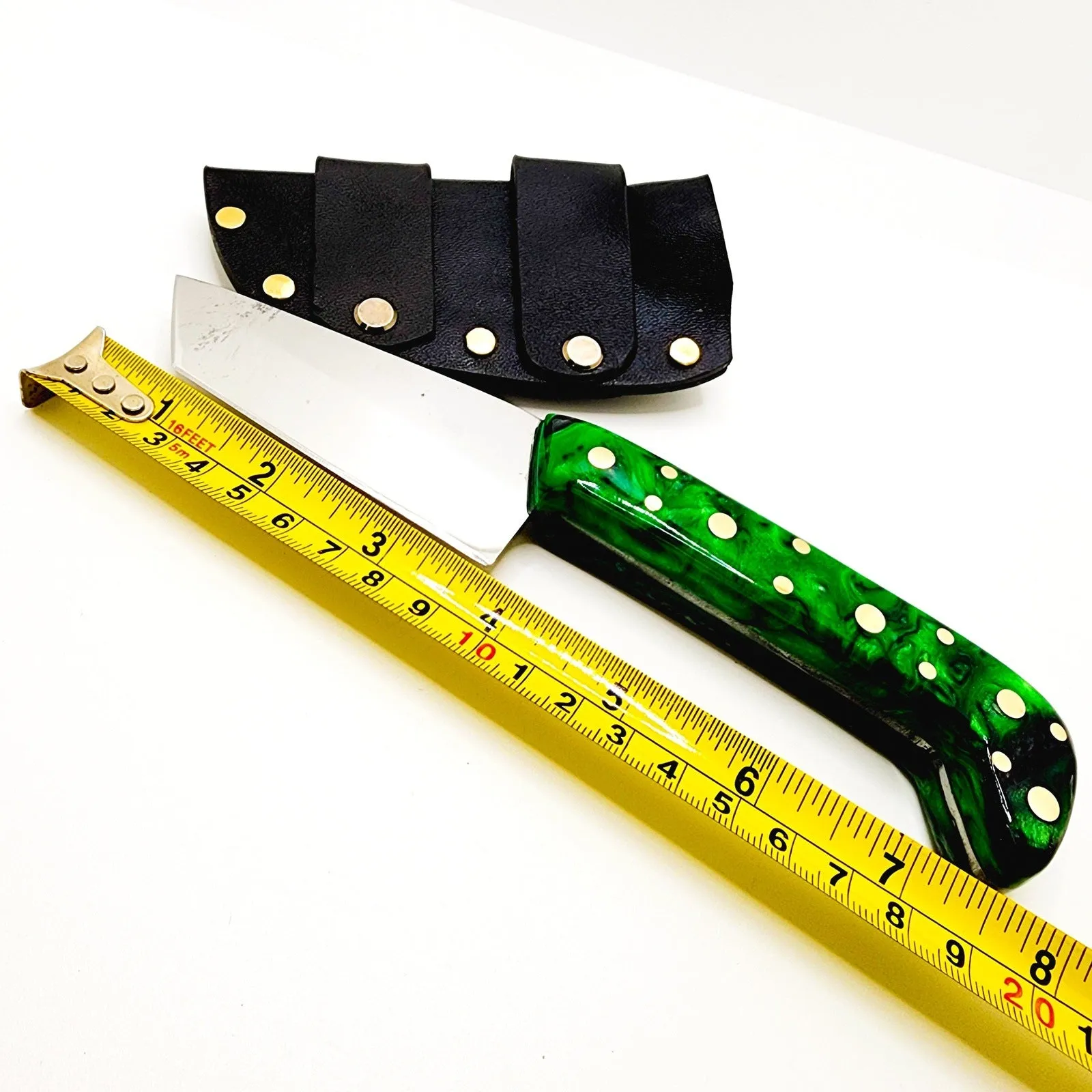 Tanto Zombie Knife Green Black Marbled Handle Made In USA
