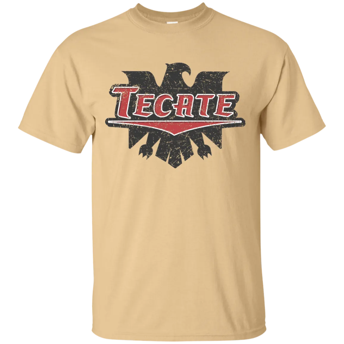 Tecate Beer T-Shirt Custom Designed Color Worn Label Pattern