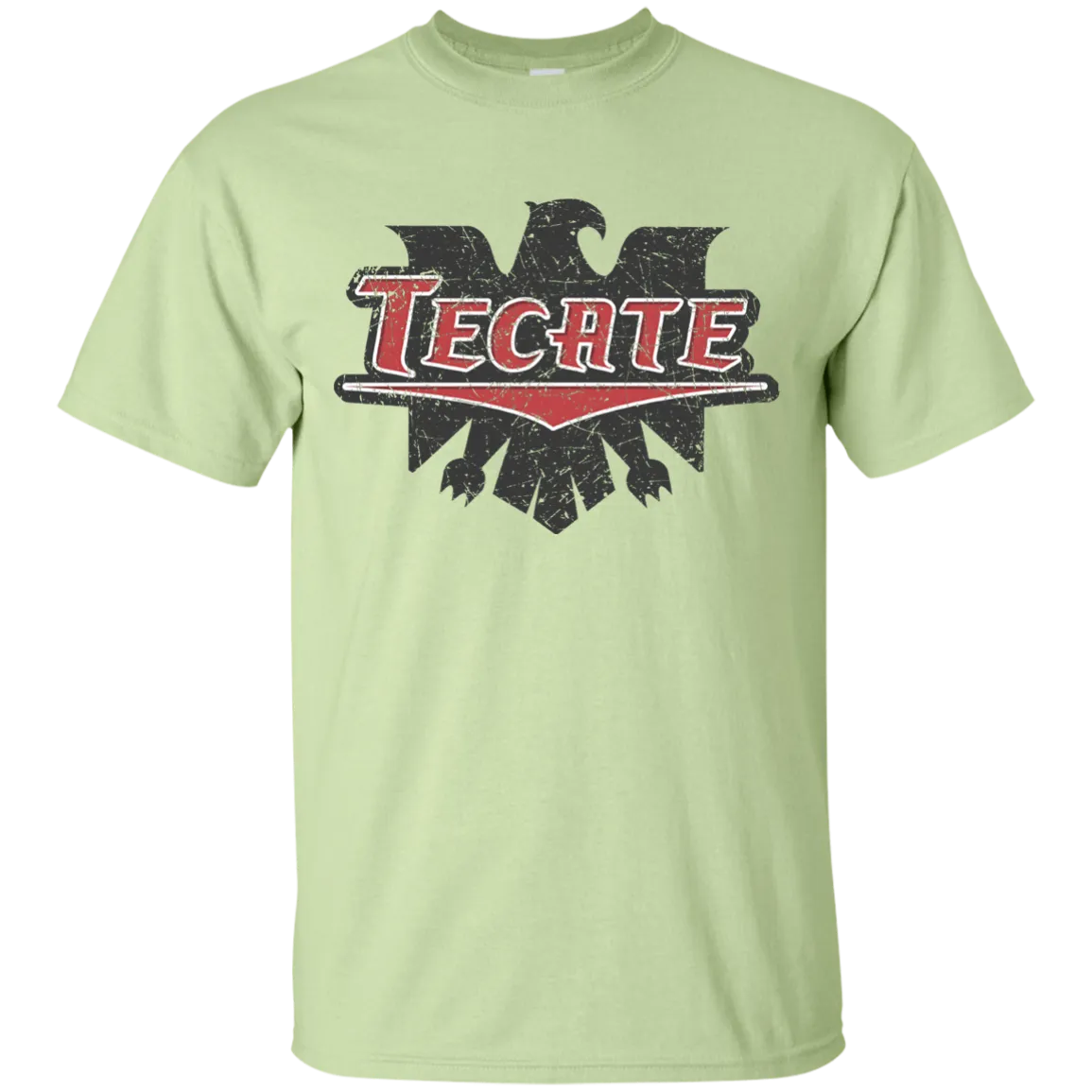 Tecate Beer T-Shirt Custom Designed Color Worn Label Pattern