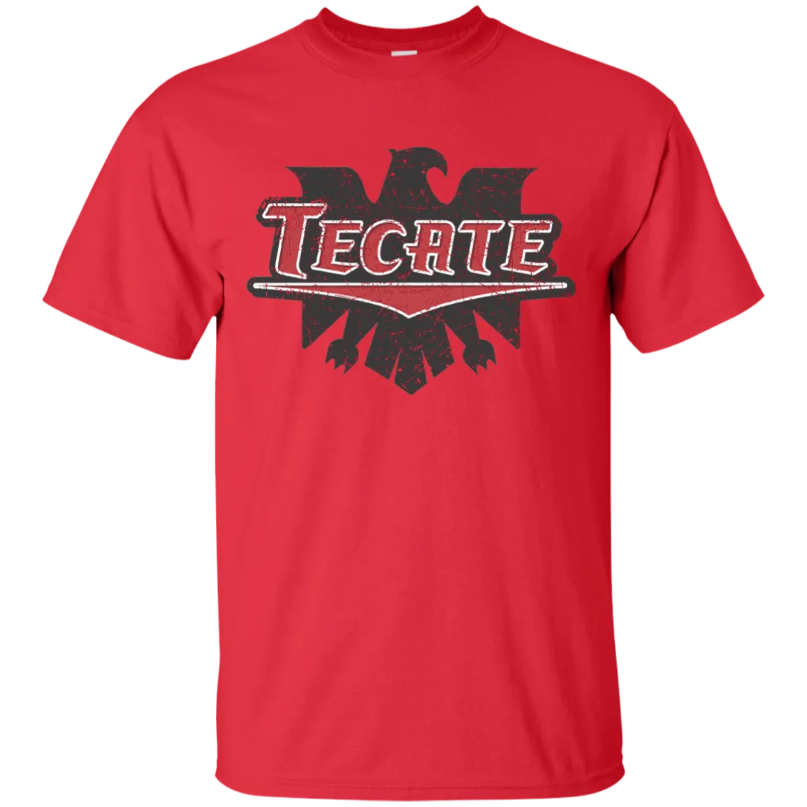 Tecate Beer T-Shirt Custom Designed Color Worn Label Pattern