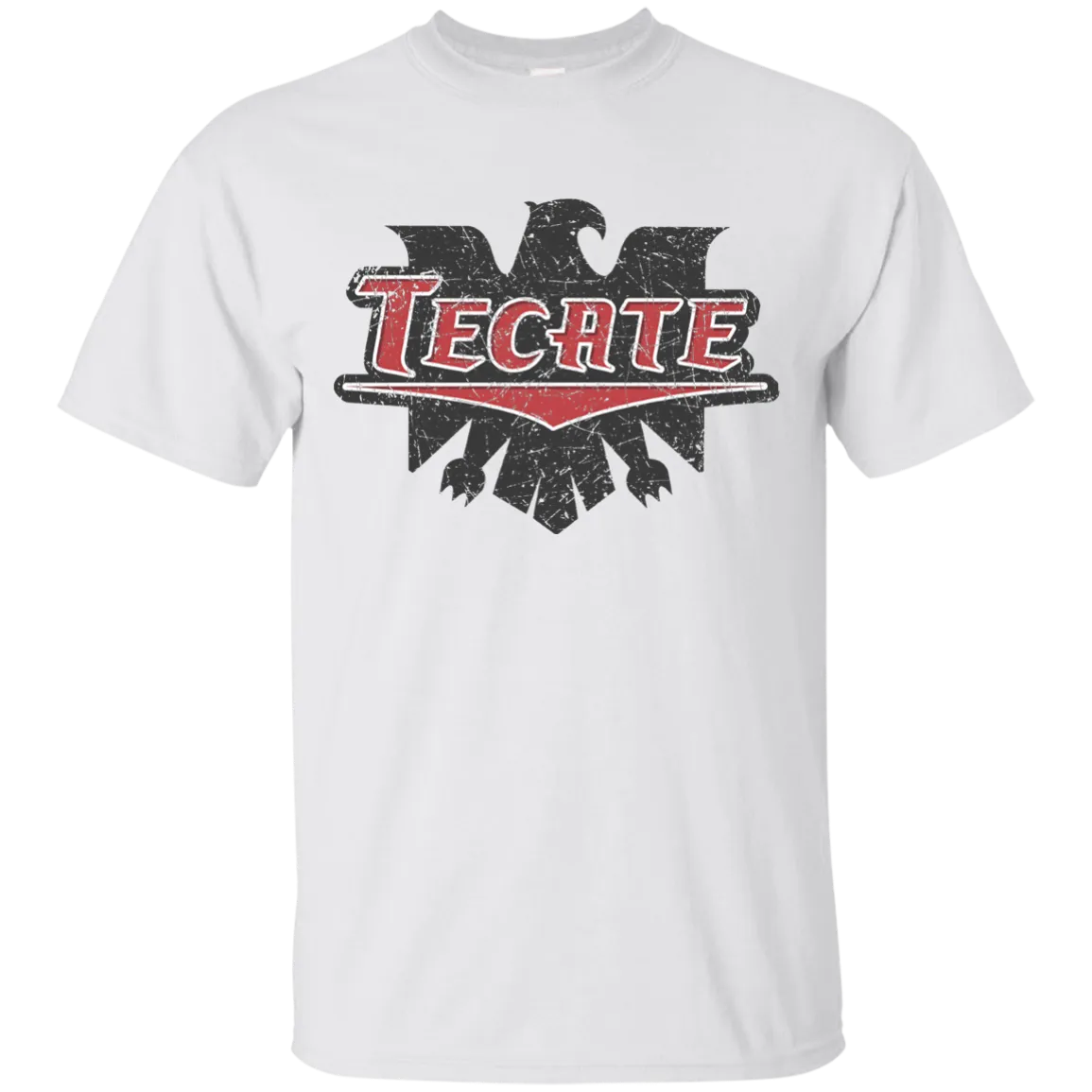Tecate Beer T-Shirt Custom Designed Color Worn Label Pattern
