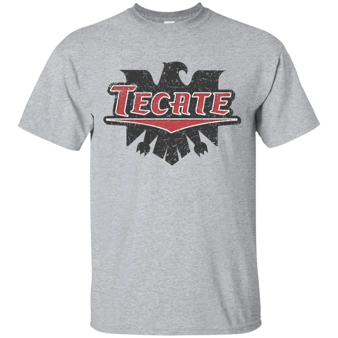 Tecate Beer T-Shirt Custom Designed Color Worn Label Pattern