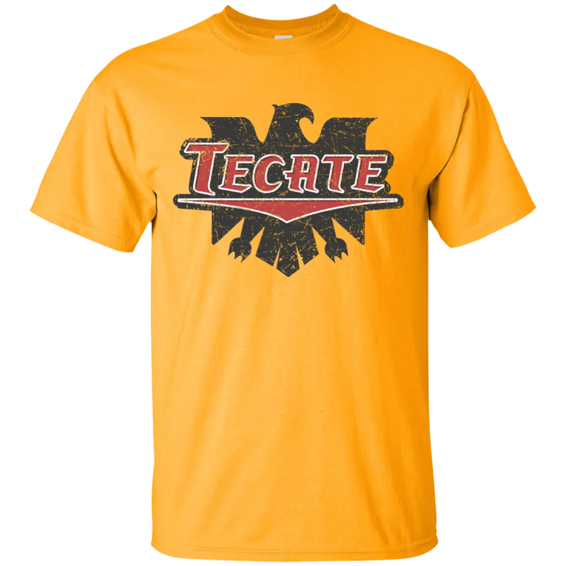Tecate Beer T-Shirt Custom Designed Color Worn Label Pattern