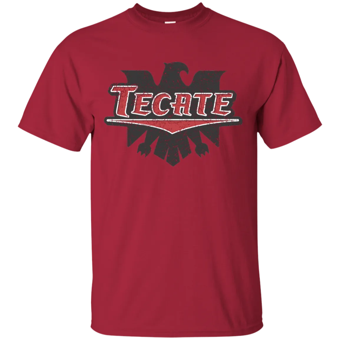 Tecate Beer T-Shirt Custom Designed Color Worn Label Pattern