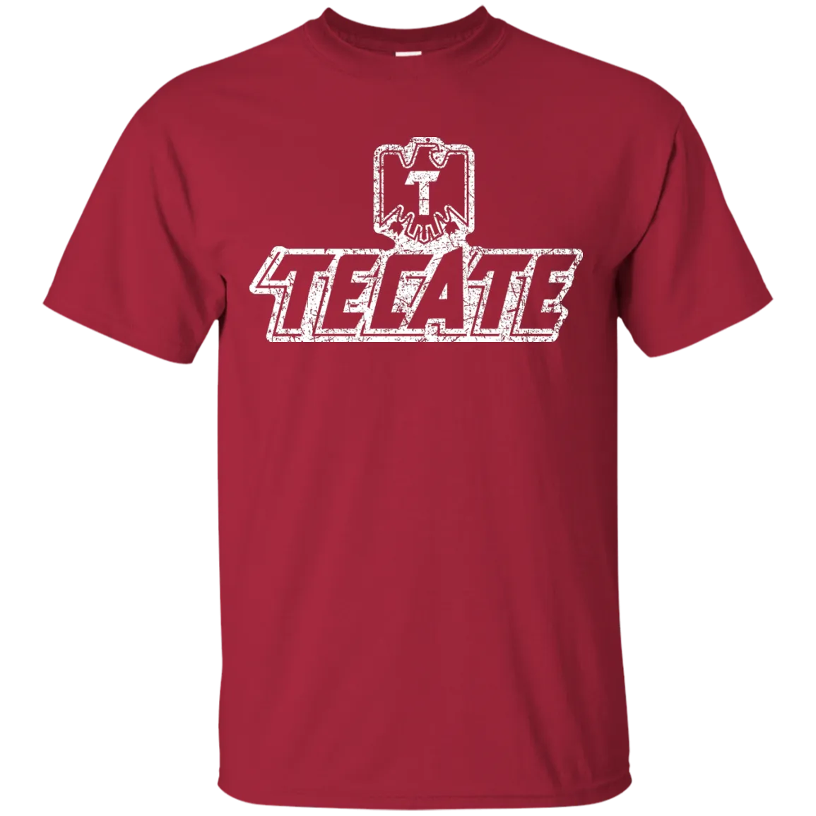 Tecate Beer T-Shirt Custom Designed White Worn Label Pattern