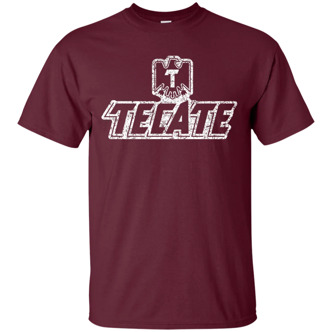 Tecate Beer T-Shirt Custom Designed White Worn Label Pattern