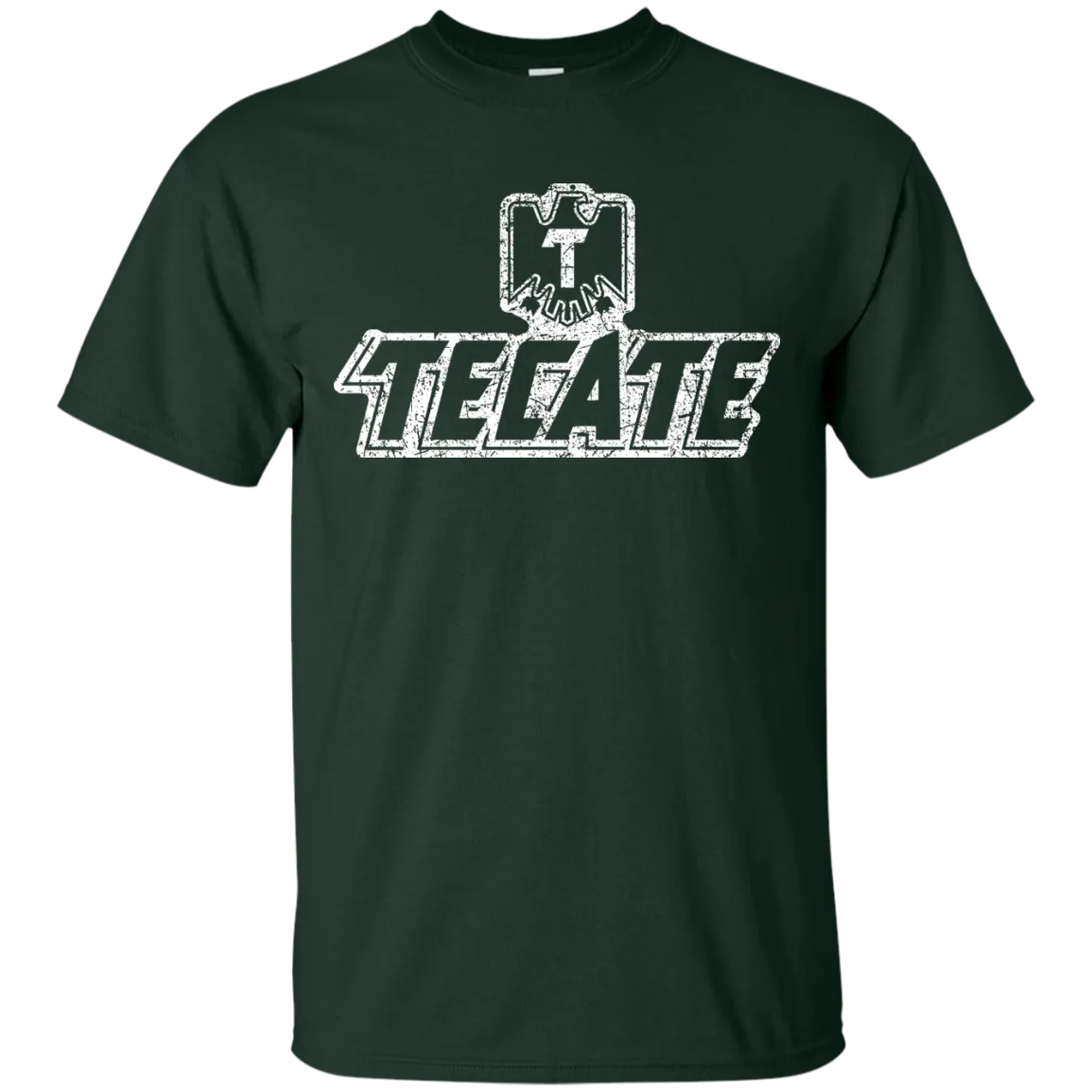 Tecate Beer T-Shirt Custom Designed White Worn Label Pattern