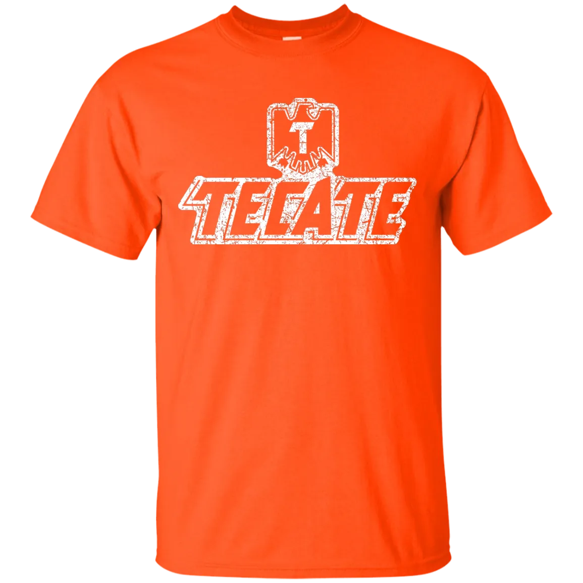 Tecate Beer T-Shirt Custom Designed White Worn Label Pattern