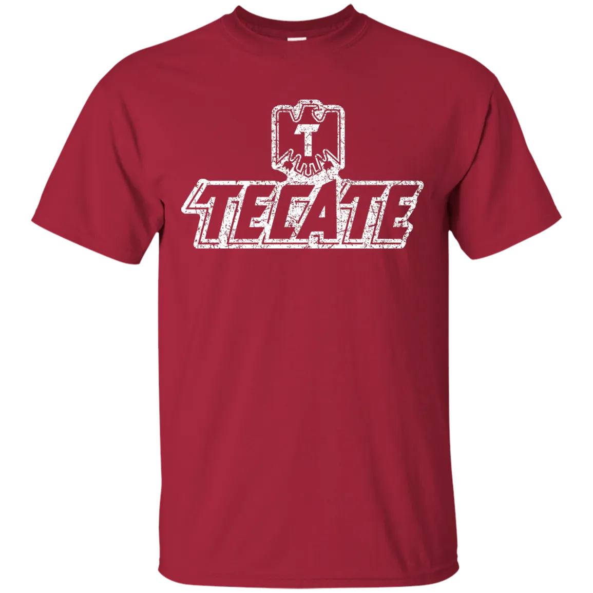 Tecate Beer T-Shirt Custom Designed White Worn Label Pattern