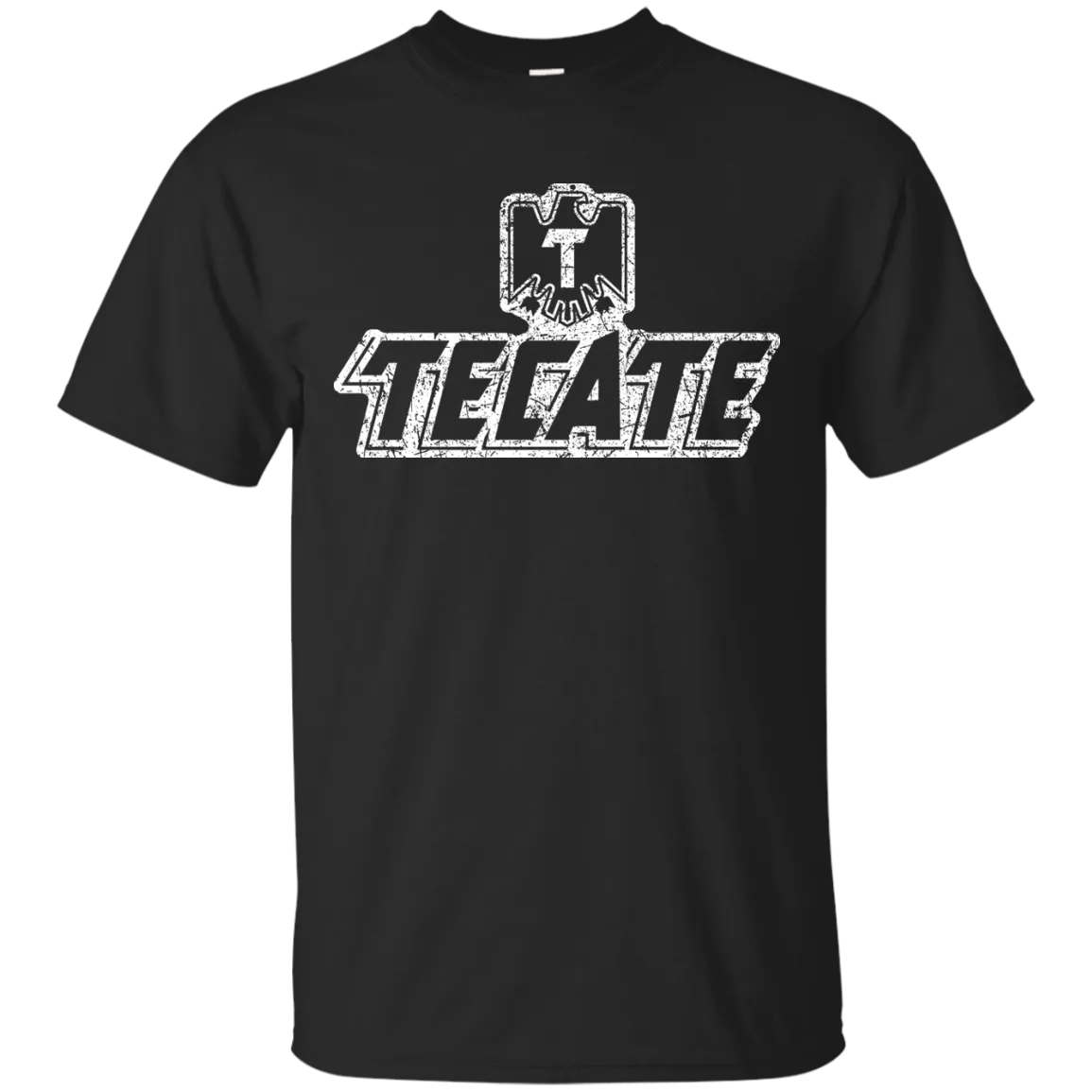 Tecate Beer T-Shirt Custom Designed White Worn Label Pattern