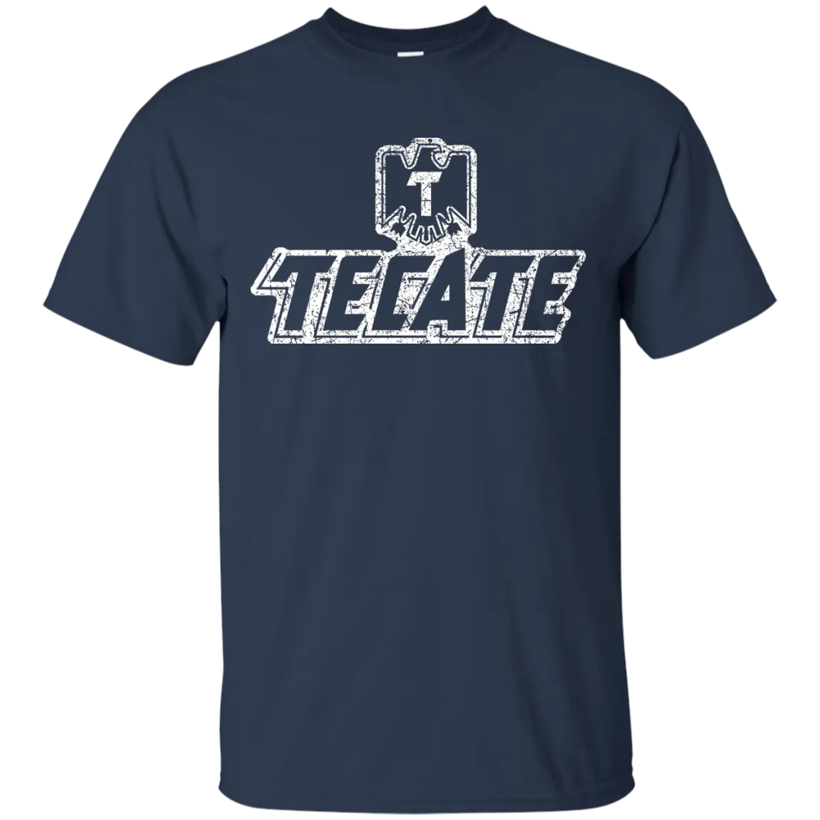 Tecate Beer T-Shirt Custom Designed White Worn Label Pattern