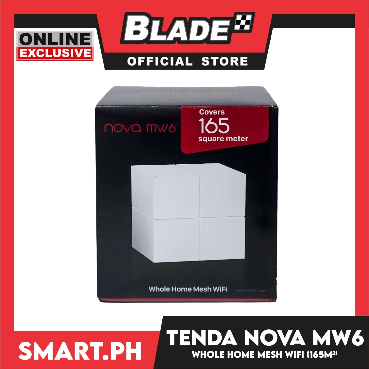 Tenda Nova MW6 Whole Home Mesh Wifi System (White) Covers 165 Square Meter, Wireless WiFi, Router And Repeater