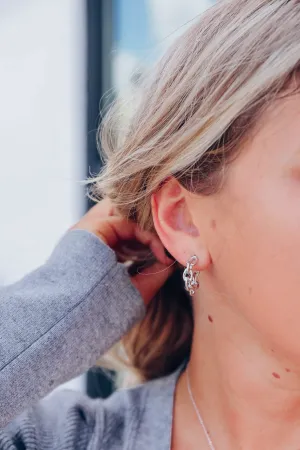 Thalia Chain Link Hoop Earrings - Silver
