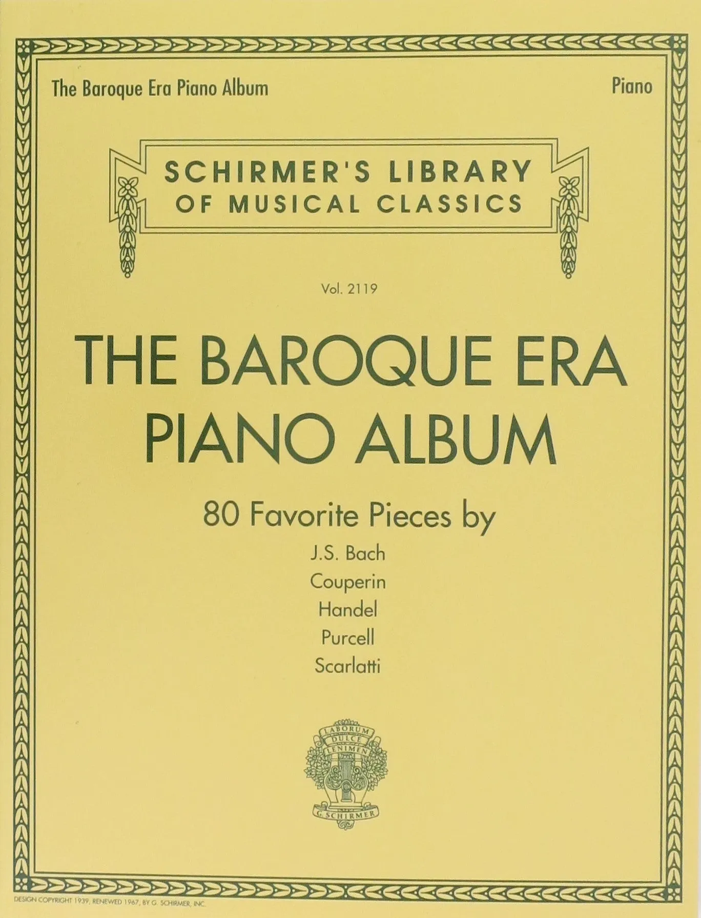 The Baroque Era Piano Album, Vol. 2119