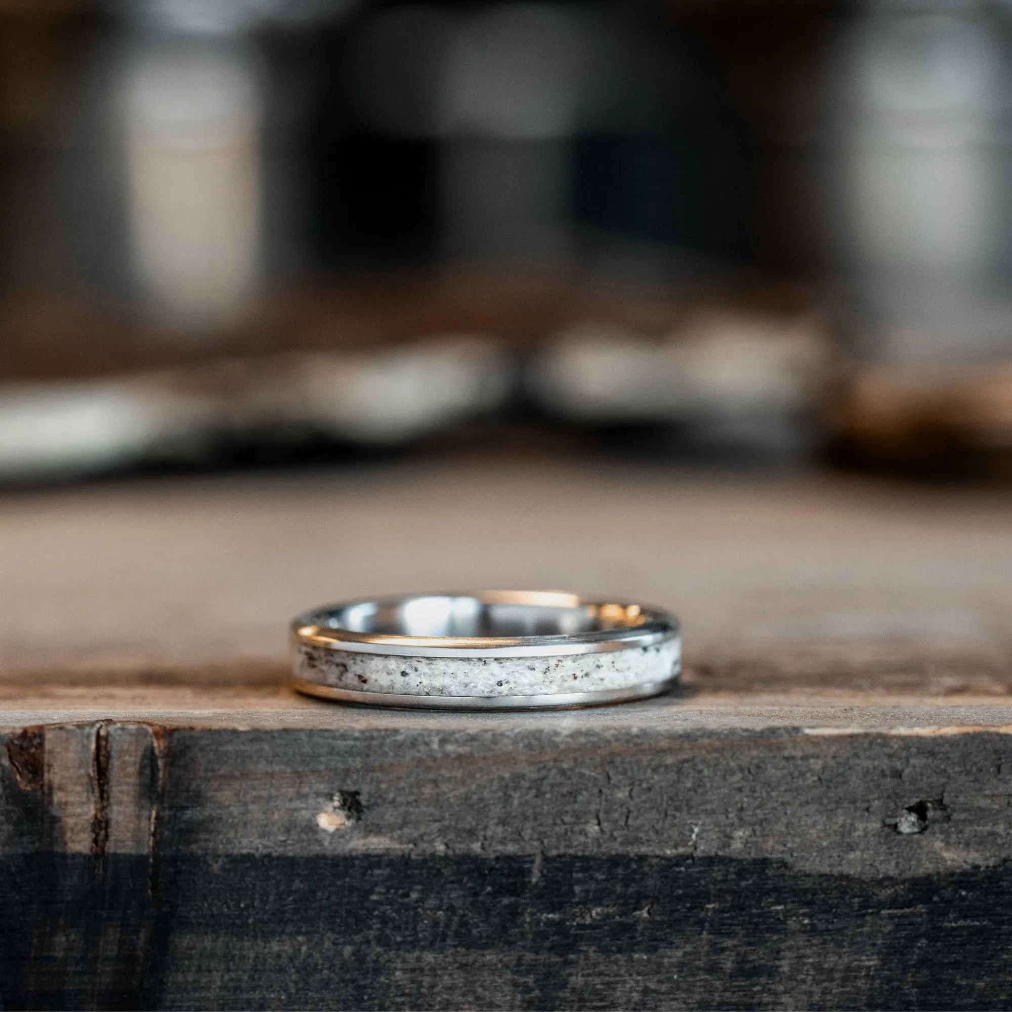 The Huntress | Women's Titanium Ring with Elk Antler