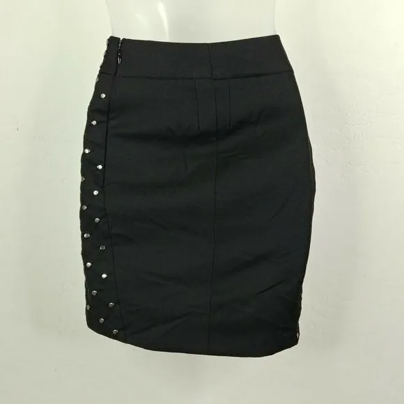 The Jetset Dairies Black Studded Mini Skirt Sz Small