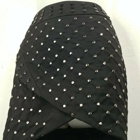 The Jetset Dairies Black Studded Mini Skirt Sz Small