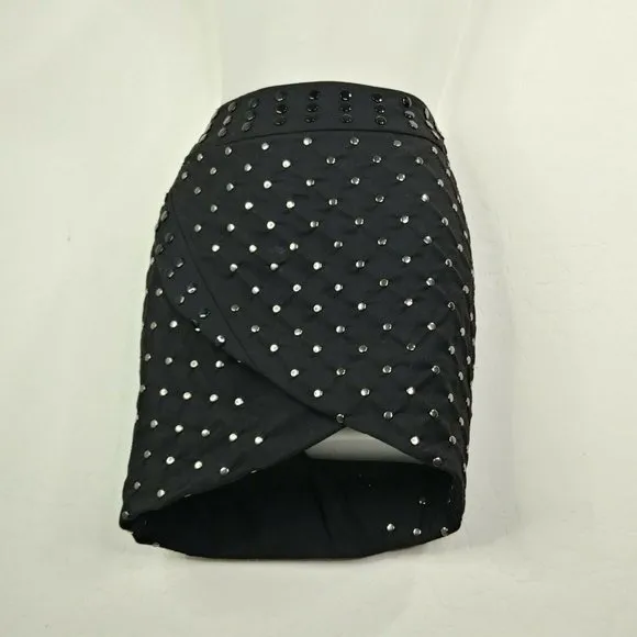 The Jetset Dairies Black Studded Mini Skirt Sz Small